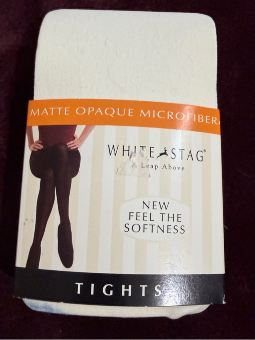 White Stag Cream Matte Opaque Microfiber Tights NEW Size 3